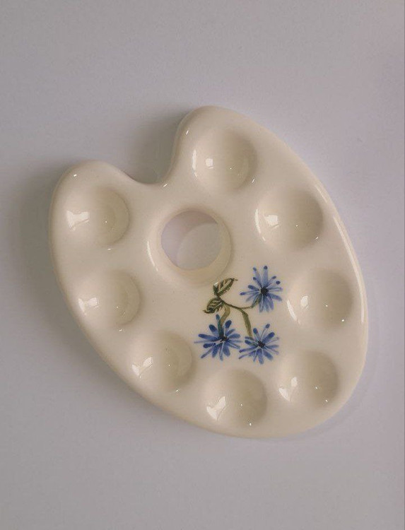 پالت سرامیکی تخم مرغی متوسط گل آبی