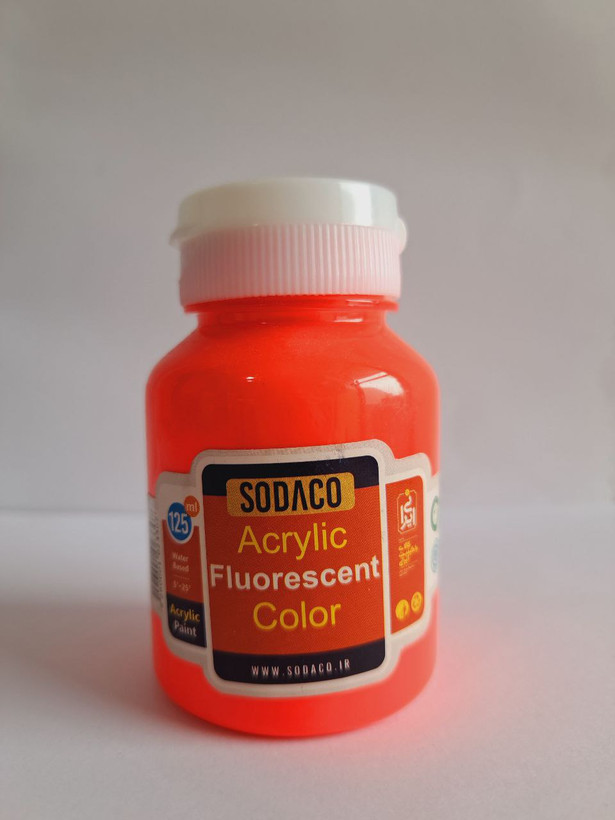 رنگ اکریلیک فلورسنت قرمز سوداکو 125 میل