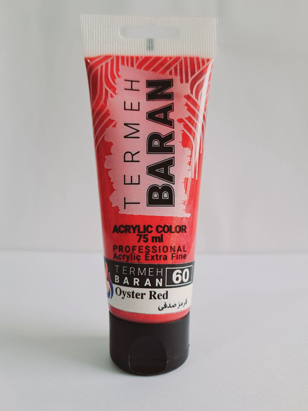 رنگ اکریلیک قرمز صدفی ترمه باران ۷۵میل
