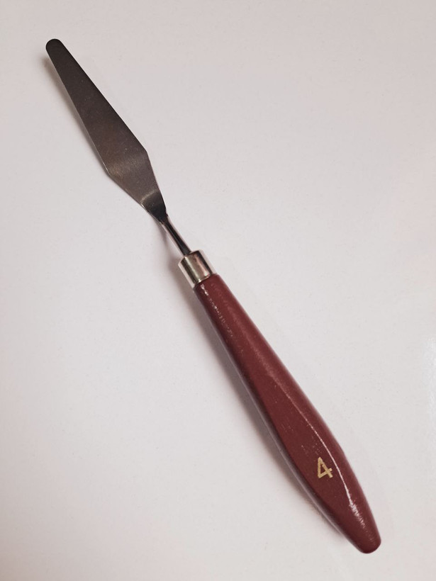 کاردک نقاشی فلزی دسته چوبی شماره ۴