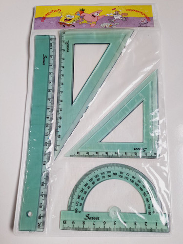 ست خط کش و گونیا و نقاله ژله ای مجموعه ۴عددی