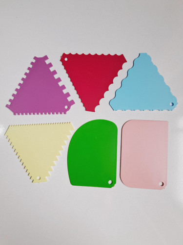 لیسه تکسچر پلاستیکی مجموعه ۶عددی(شانه پتینه شیار دار)