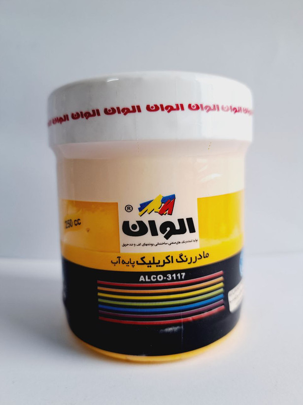 مادر رنگ اکریلیک زرد الوان ۲۵۰ میلی لیتر کد ۵۲۲