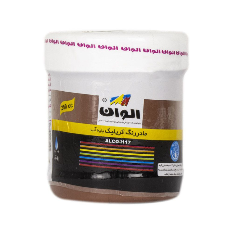 مادر رنگ اکریلیک قهوه ای الوان ۲۵۰ میلی لیتر