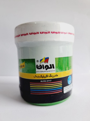 مادر رنگ اکریلیک سبز فسفری پایه آب الوان 250 میلی لیتر کد 550