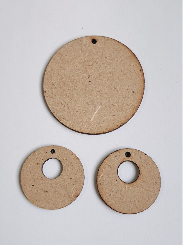 نیم ست چوبی خام سوراخ دارگردنبند ، گوشواره  حلقه ای(اکسسوری)