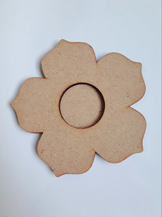 جاشمعی وارمر چوبی خام گل پنج پر ۱۲ سانت(بیس چوبی)