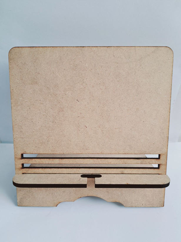 استند تبلت چوبی خام (رو میزی) نگهدارنده تبلت دو تیکه ۱۸ در ۱۹سانت