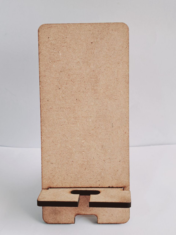 استند موبایل چوبی خام (رو میزی) پایه نگهدارنده گوشی دو تکه ۱۸ در ۸ سانت