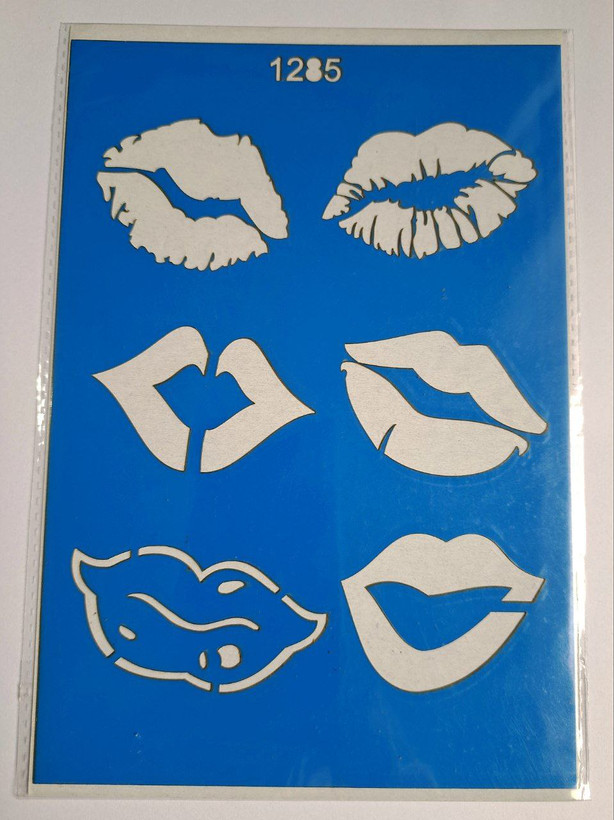 شابلون استنسیل هنری لب کد 1285 سایز 20*14