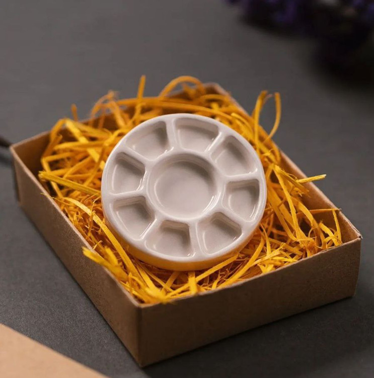 پالت انگشتری سرامیکی دایره ای ۹خانه(پالت انگشتی)