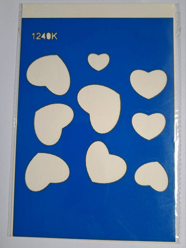 شابلون استنسیل هنری طرح قلب کد ۱۲۴۰ سایز 20*14 (شابلون نقاشی)