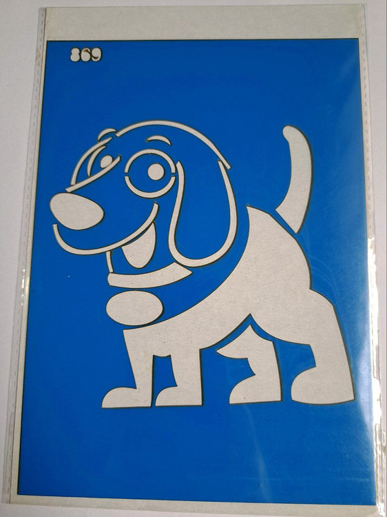 شابلون استنسیل هنری سگ کد 869 سایز 20*14 (شابلون نقاشی)