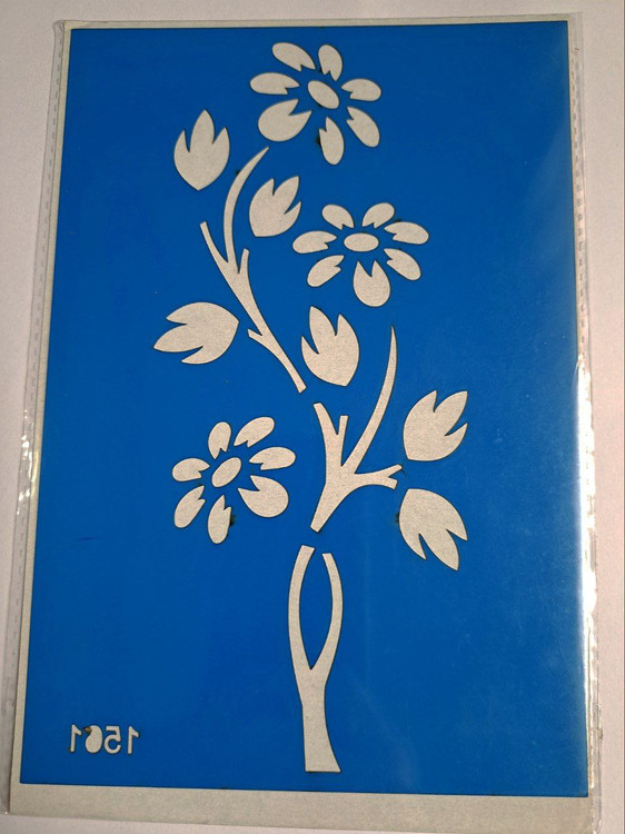 شابلون استنسیل هنری گل کد 1561 سایز 20*14 (شابلون نقاشی)
