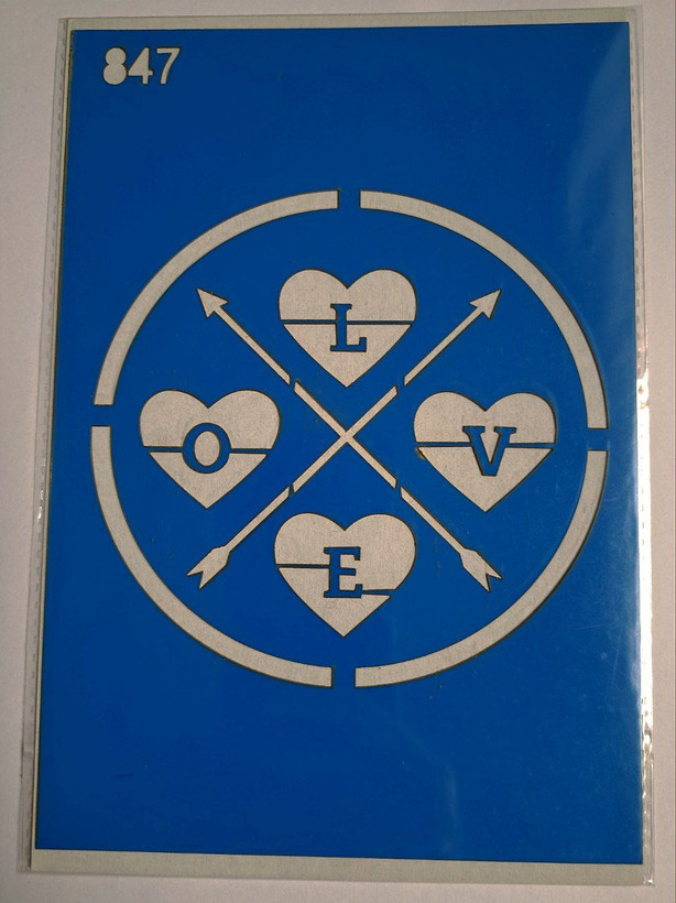 شابلون استنسیل هنری عشق (love) کد 847 سایز 20*14 (شابلون نقاشی)