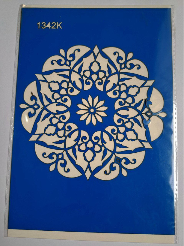 شابلون استنسیل هنری طرح اسلیمی کد1342 سایز 20*14 (شابلون نقاشی)