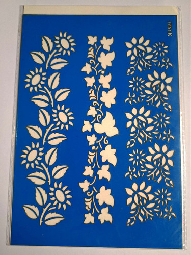 شابلون استنسیل هنری طرح حاشیه گل کد 1751 سایز 20*14 (شابلون نقاشی)