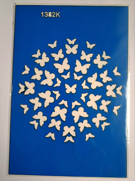شابلون استنسیل هنری طرح پروانه کد 1382 سایز 20*14 (شابلون نقاشی)