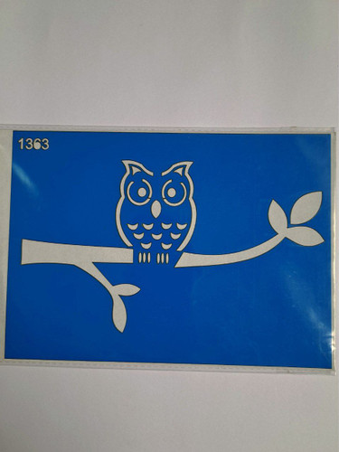 شابلون استنسیل هنری طرح جغد کد 1363 سایز 20*14 (شابلون نقاشی)