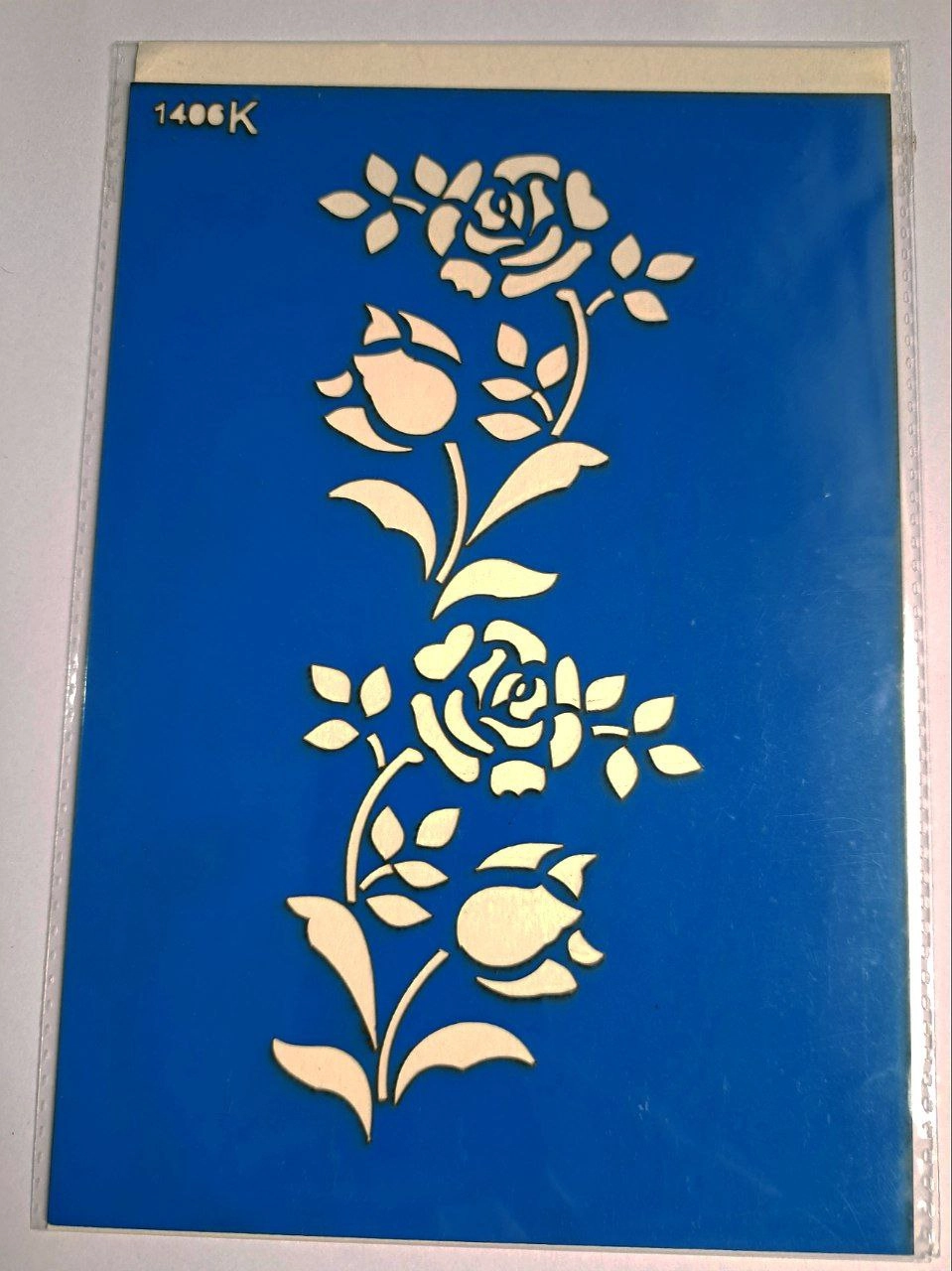 شابلون استنسیل هنری حاشیه گل کد 1466سایز 20*14 (شابلون نقاشی)