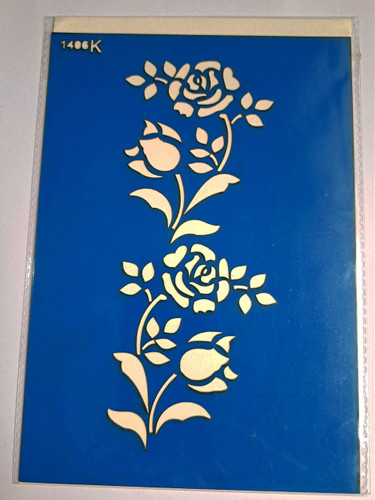 شابلون استنسیل هنری حاشیه گل کد 1466سایز 20*14 (شابلون نقاشی)