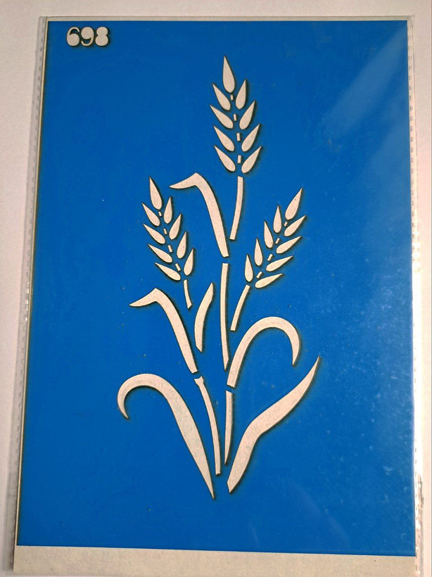 شابلون استنسیل هنری خوشه گندم کد 698سایز 20*14 (شابلون نقاشی)