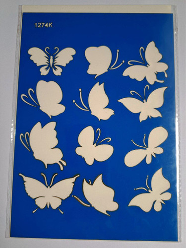 شابلون استنسیل هنری پروانه کد 1274 سایز 20*14 (شابلون نقاشی)