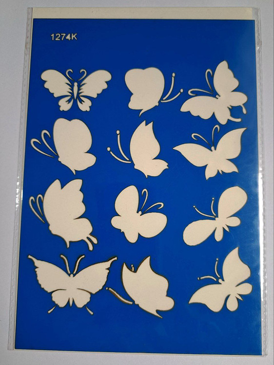 شابلون استنسیل هنری پروانه کد 1274 سایز 20*14 (شابلون نقاشی)