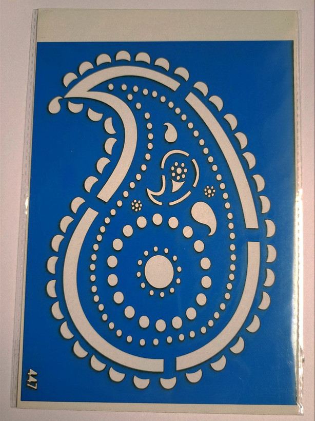 شابلون استنسیل هنری طرح ترمه سنتی کد 447 سایز 20*14 (شابلون نقاشی)