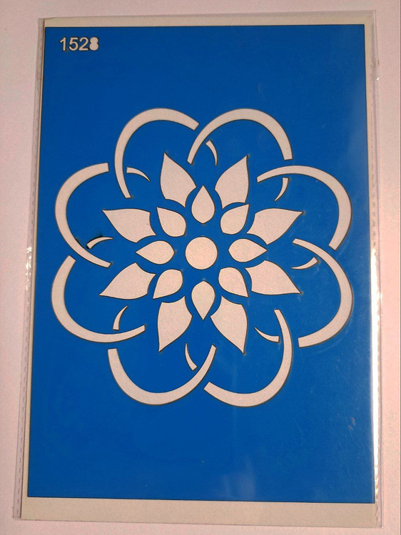 شابلون استنسیل هنری طرح گل و ماندالا کد 1528 سایز 20*14 (شابلون نقاشی دکوراتیو)