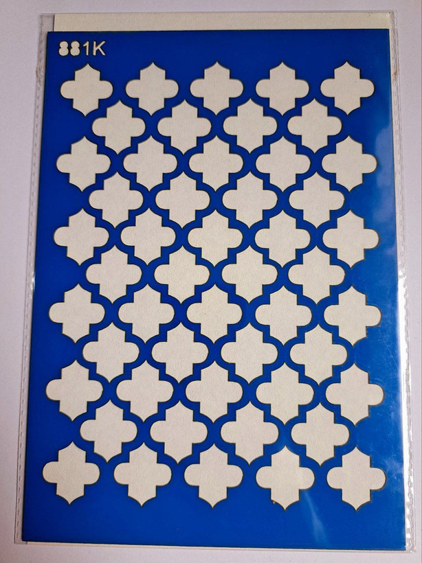 شابلون استنسیل هنری طرح مشبک مراکشی کد 881 سایز 20*14 (شابلون نقاشی دکوراتیو)