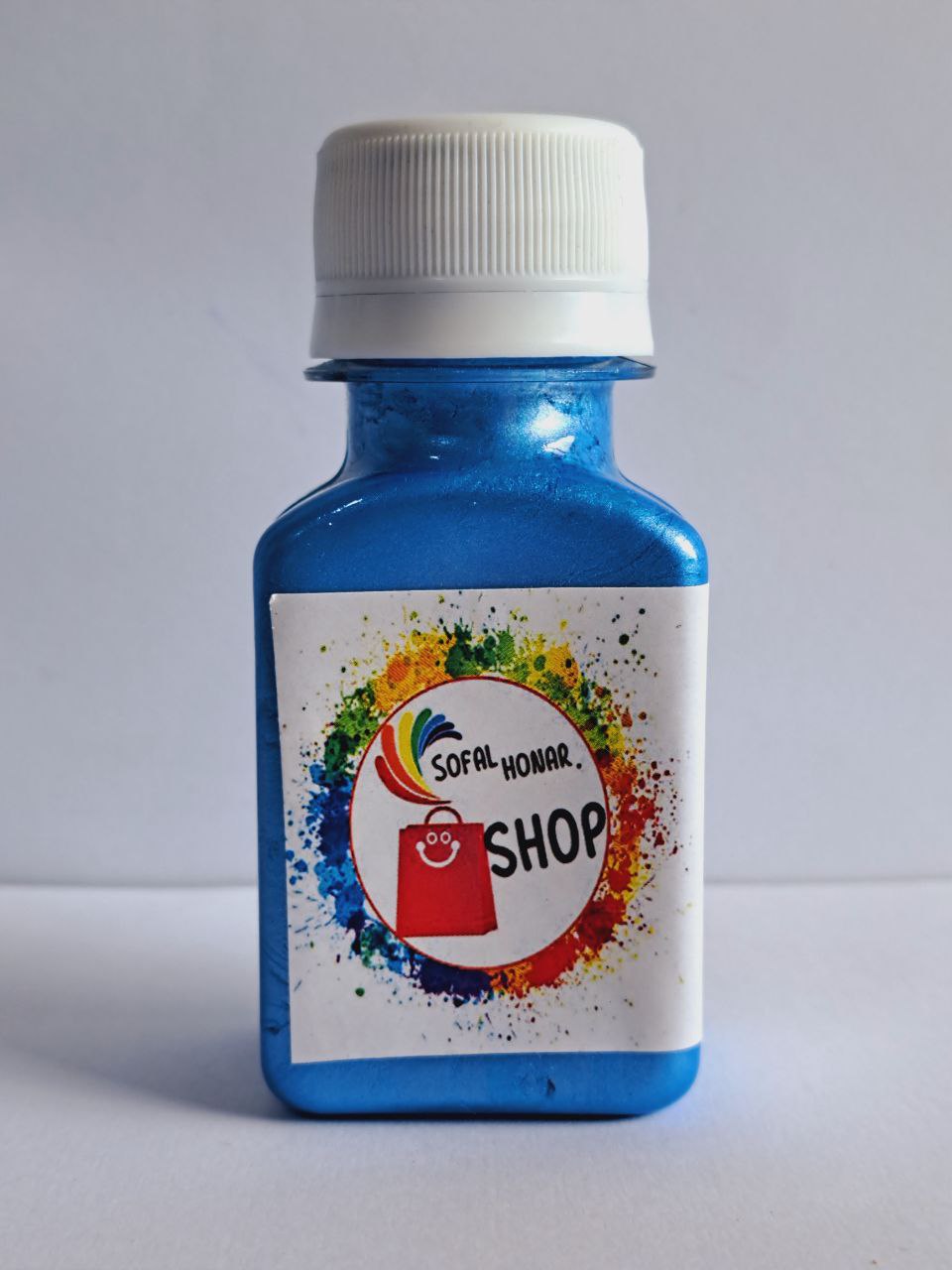 رنگ اکریلیک آبی آسمانی صدفی کارن مدل متالیک،شاین حجم 70میلی لیتر