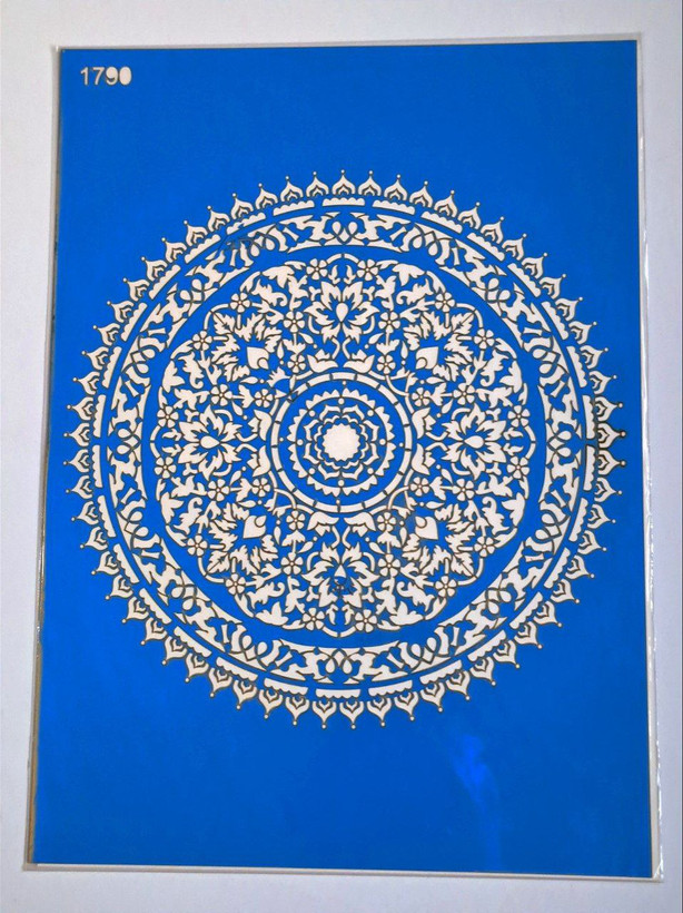شابلون استنسیل کد 1790 طرح اسلیمی سایز 36 در 26 (شابلون نقاشی دکوراتیو)