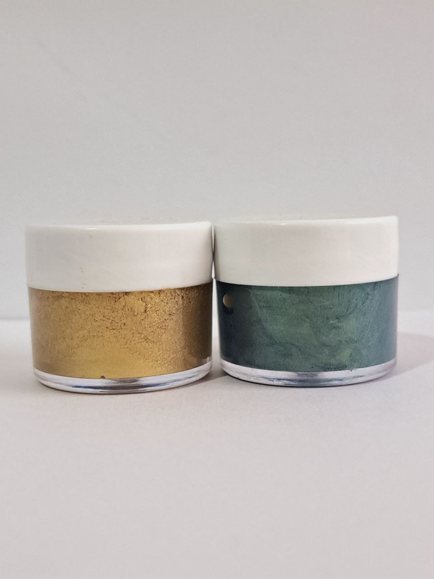 رنگ اکریلیک صدفی متالیک سبز کله غازی و سبز انگوری(پک دو عددی) حجم 20 میلی لیتر