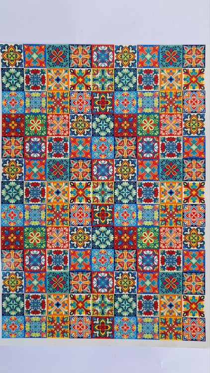 ترانسفر سنتی طرح کاشی (ترانسفر سرد) کد 1250