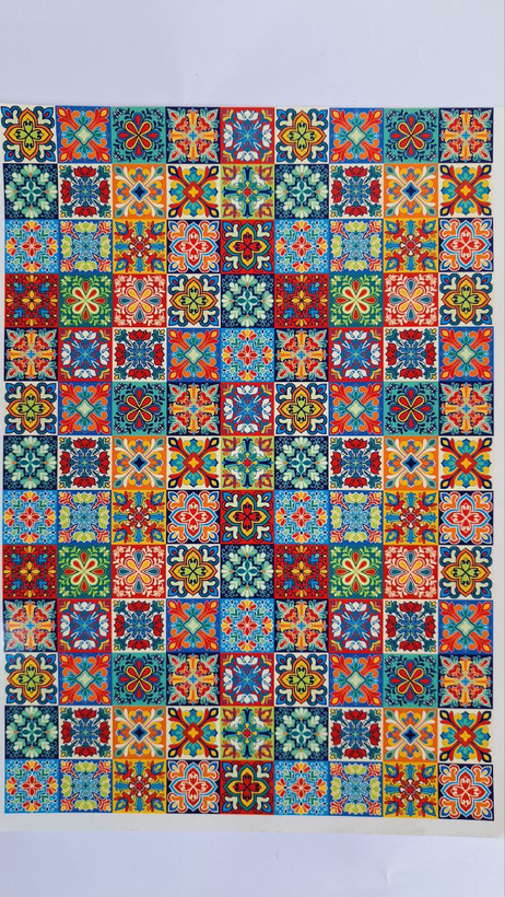 ترانسفر سنتی طرح کاشی (ترانسفر سرد) کد 1250