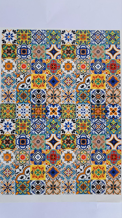 ترانسفر سنتی طرح کاشی (ترانسفر سرد) کد 1386