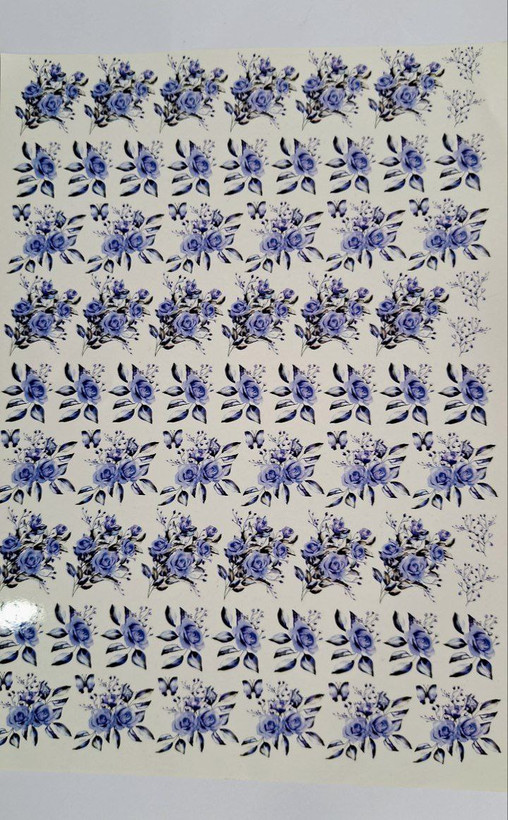 ترانسفر طرح گل بنفش(یاسی)سایز کوچک (ترانسفر سرد)