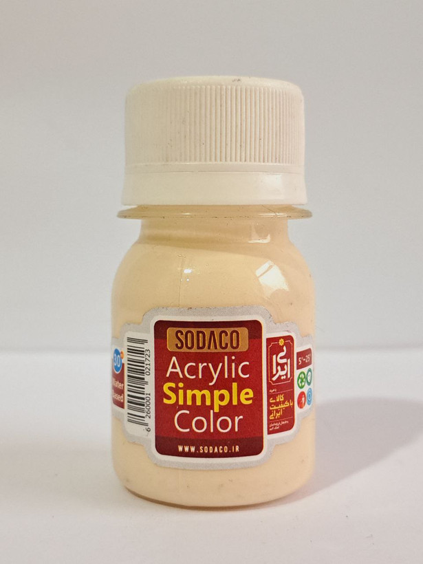 رنگ اکریلیک هنری کرم ساده سوداکو حجم 30میلی لیتر