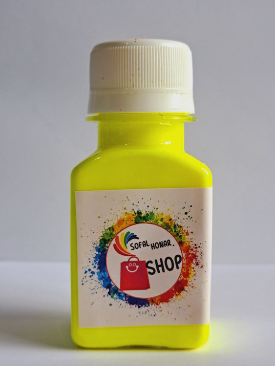 رنگ اکریلیک فلورسنت زرد فسفری رپین بلک لایت حجم 70میلی لیتر (آکرولیک شب نما)