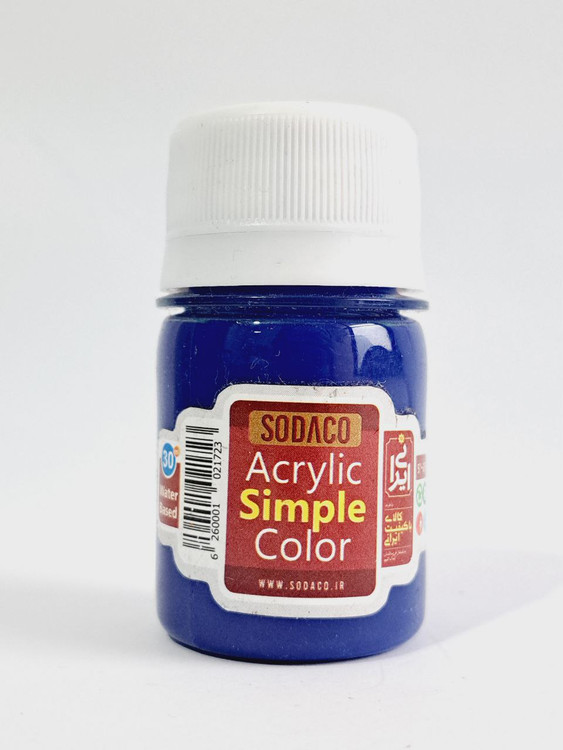 رنگ اکریلیک هنری آبی ساده سوداکو حجم 30میلی لیتر