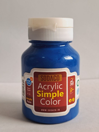 رنگ اکریلیک آبی سرولین ساده سوداکو simple حجم ۱۲۵میل