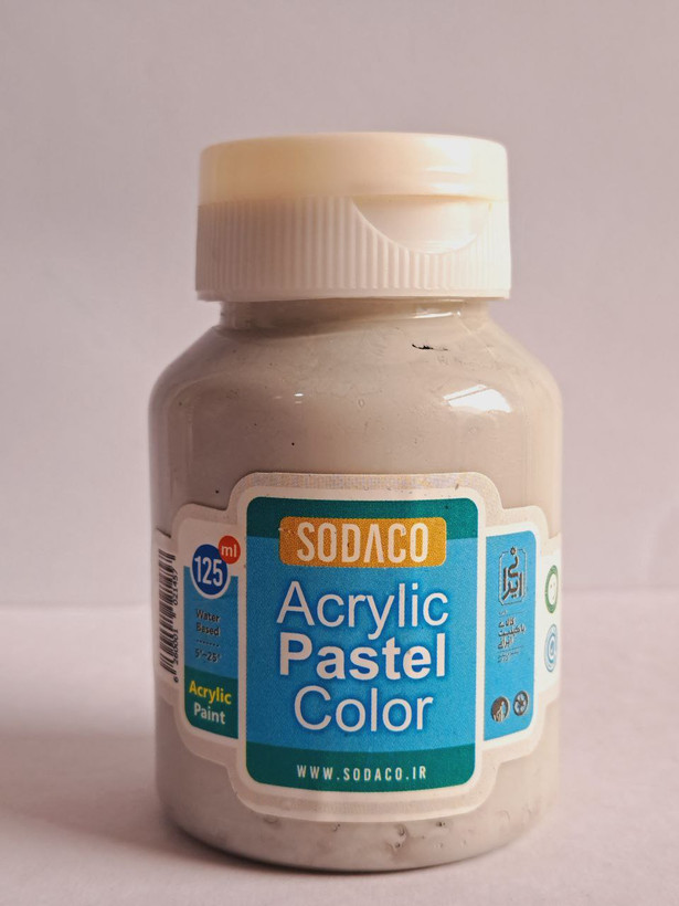 رنگ اکریلیک طوسی روشن پاستلی سوداکو simple حجم ۱۲۵میل