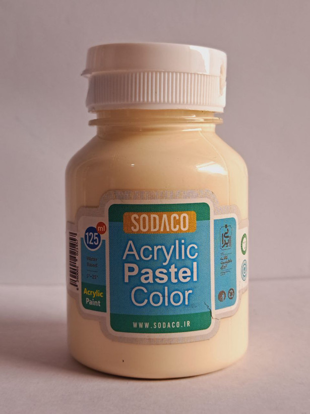 رنگ اکریلیک کرم روشن پاستلی سوداکو simple حجم ۱۲۵میل