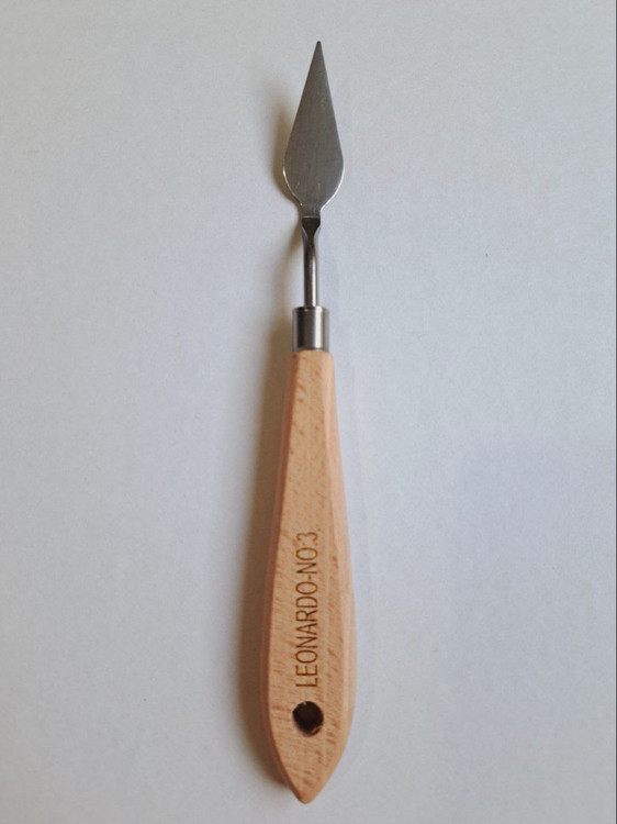 کاردک نقاشی لئوناردو فلزی دسته چوبی سایز3