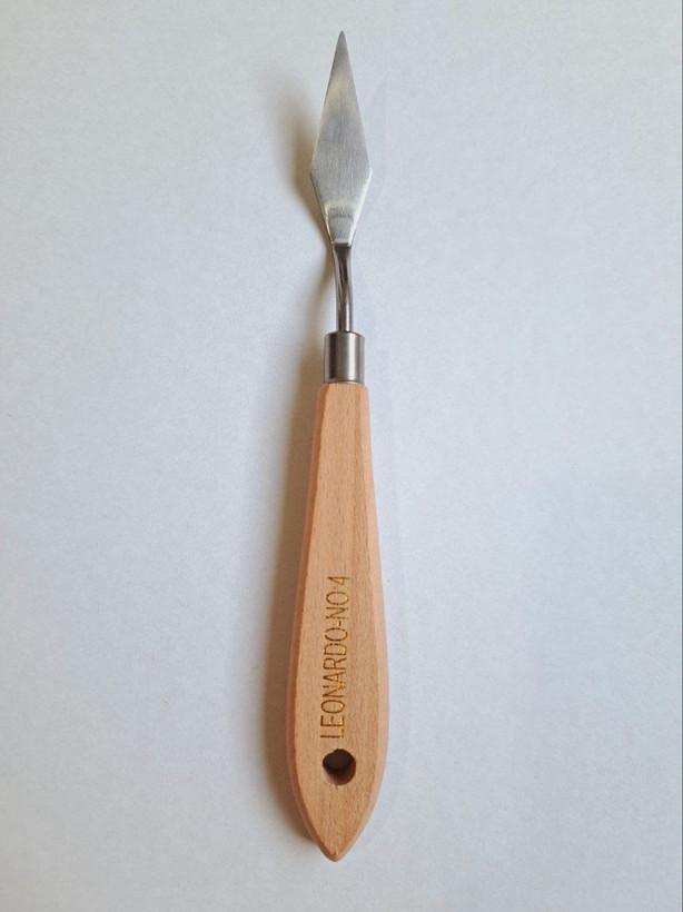 کاردک نقاشی لئوناردو فلزی دسته چوبی سایز 4