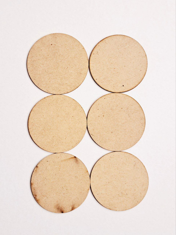 بیس چوبی خام زیر لیوانی(پک ۶عددی) سایز ۹سانت