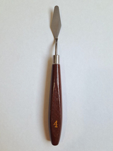 کاردک نقاشی فلزی دسته چوبی سایز 4