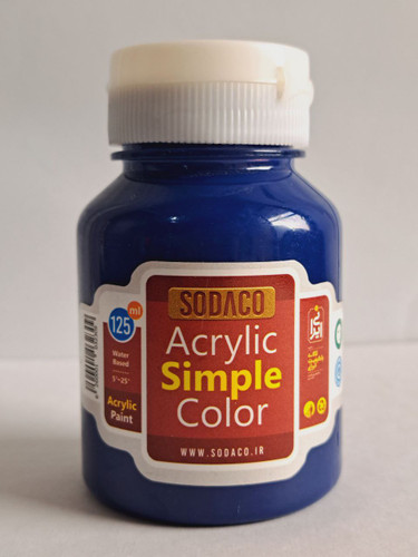 رنگ اکریلیک آبی ساده سوداکو simple حجم ۱۲۵میل