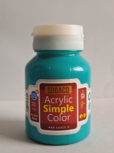 رنگ اکریلیک فیروزه ای ساده سوداکو simple حجم ۱۲۵میل